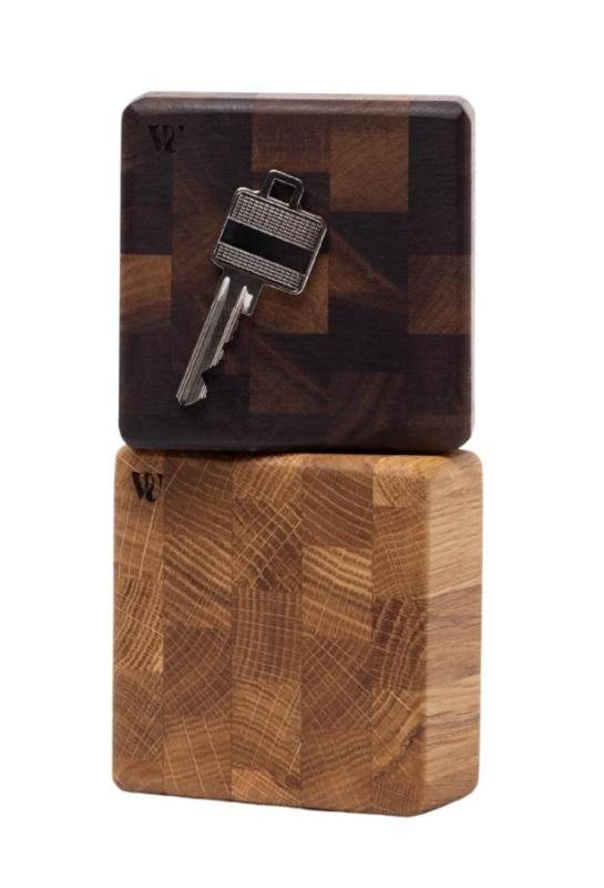 Woodsea End Grain Walnut - Ключодържател от орехово дърво 9x9 см 1208971601
