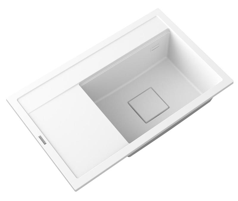 Graniteland Seta Гранитен бял мивка за монтаж 80x50 см 1208971618