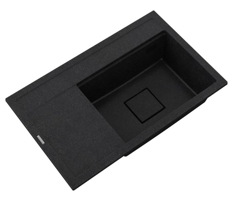 Graniteland Seta Гранитен черен ардуин Твърд камък Мивка за вграждане 80x50 см 1208971619