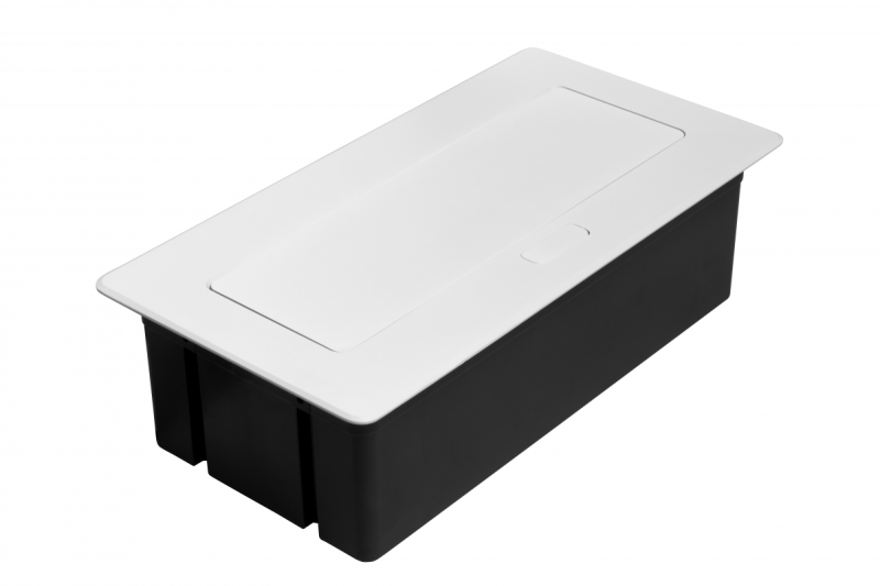 Мебелен контакт MULTISOFT, 2xSHUKO, USB A+C, RJ45, HDMI, кабел 1.5 м, бял