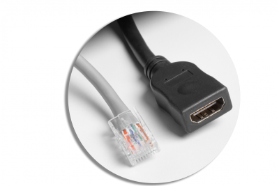 MULTISOFT мебелен контакт 2x контакт с заземяване, USB A+C, RJ45, HDMI, захранващ кабел с щепсел, черен