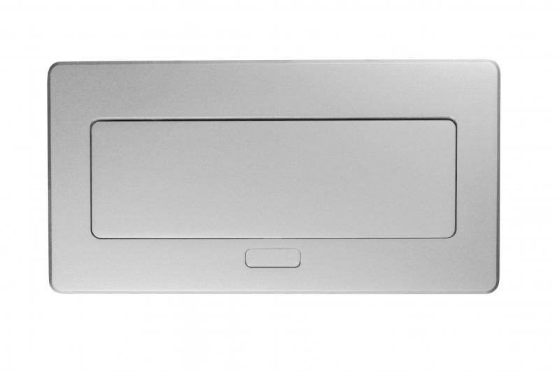 MULTISOFT мебелен контакт 2x контакт със заземяване, USB A+C, RJ45, HDMI, захранващ кабел с щепсел, алуминий