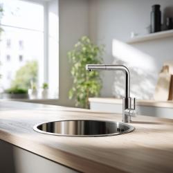 Pure.Sink Rondo RVS Кръгло мивко за вграждане, подграждане и надграждане 38 см PRN38-02