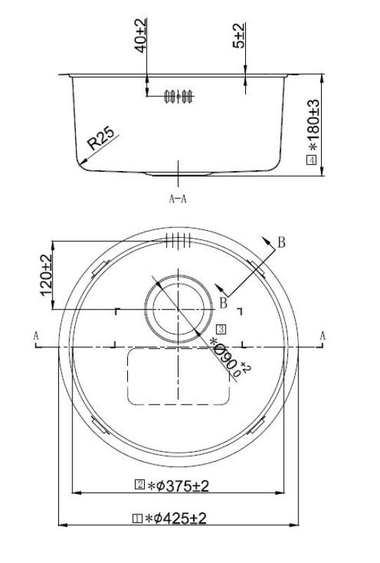 Pure.Sink Rondo Кръгла мивка от неръждаема стомана за вграждане в плот, подплот и надплот, 37 см RD375-SS