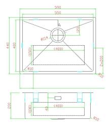 Pure.Sink Luxion неръждаема мивка 55x40 cm за вграждане, плоско вграждане и надграждане PLX5540-02