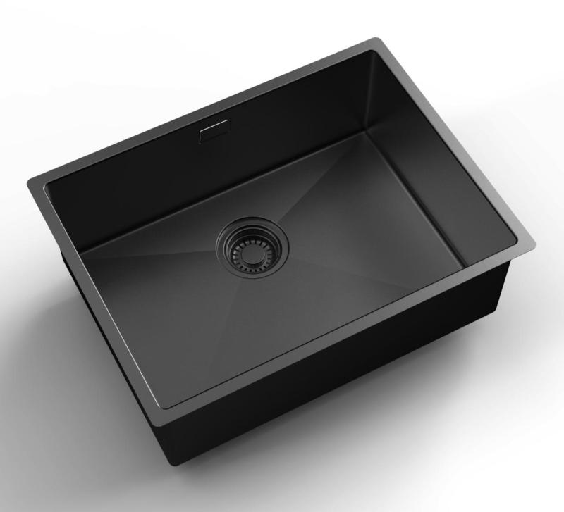 Pure.Sink Luxion PVD Черна мивка 55x40 cm за вграждане, плоско вграждане и надграждане PLX5540-63