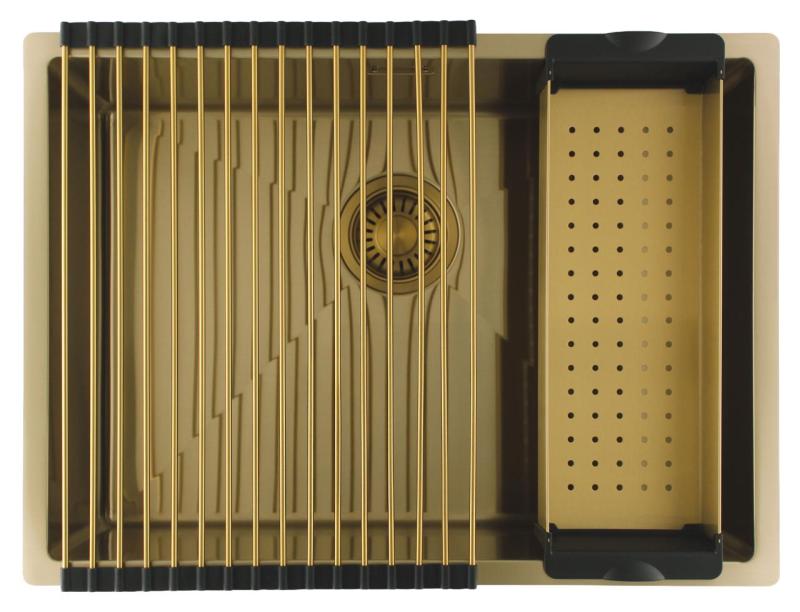 Pure.Sink Luxion Златна мивка 55x40 cm за вграждане, плоско вграждане и надграждане PLX5540-60