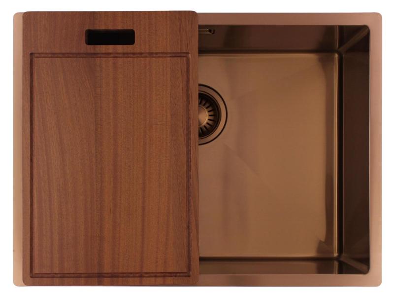 Pure.Sink Luxion Медна мивка 55x40 cm за вграждане, плоско вграждане и надграждане PLX5540-62