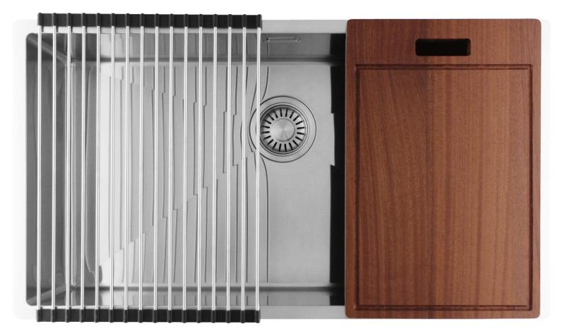 Pure.Sink Luxion Голяма неръждаема мивка 74x40 cm за вграждане, плоско вграждане и надграждане PLX7440-02