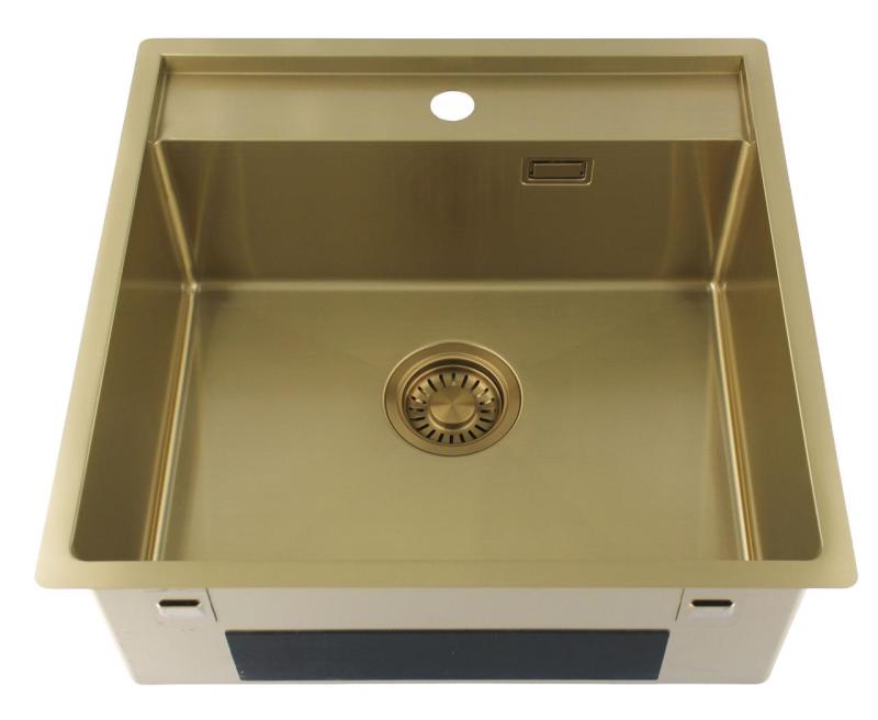 Pure.Sink Luxion Златна мивка 51x50 cm Tapwing с отвор за кран PLX5150T-60