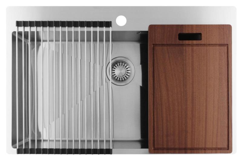 Pure.Sink Luxion Голяма неръждаема мивка 78x50 cm Tapwing с отвор за кран PLX7850T-02