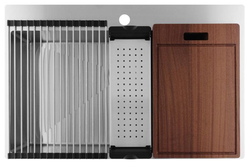 Pure.Sink Luxion Голяма неръждаема мивка 78x50 cm Tapwing с отвор за кран PLX7850T-02