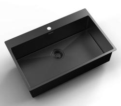 Pure.Sink Luxion PVD Голяма черна мивка 78x50 cm Tapwing с отвор за кран PLX7850T-63