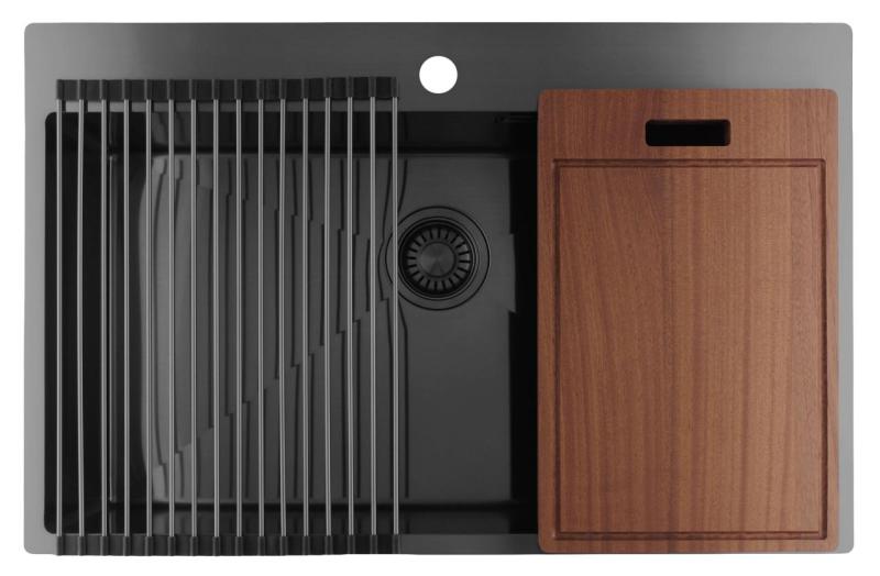 Pure.Sink Luxion Голяма мивка от метал 78x50 cm Tapwing с отвор за кран PLX7850T-61