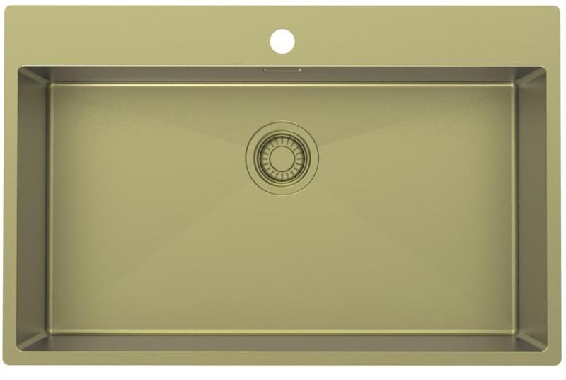 Pure.Sink Luxion Голяма златна мивка 78x50 cm Кран с отвор за смесител PLX7850T-60