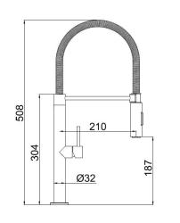 Pure.Sink Luxion Златна кухненска смесителна батерия с гъвкав излив и 2 вида струя PLXFLEX-60