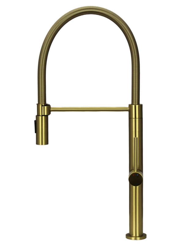 Pure.Sink Luxion Златен кухненски кран profi с гъвкав излив и 2 вида струя PLXFLEX-60