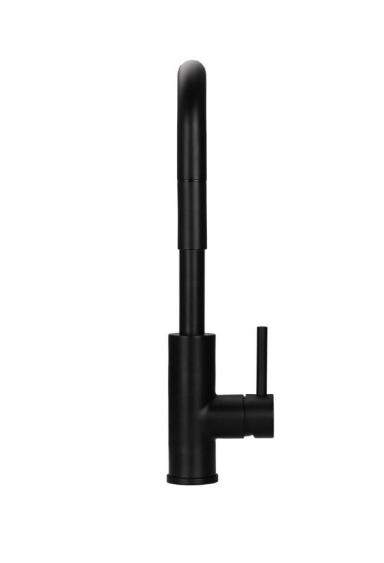 Pure.Sink Luxion Матов черен кухненски кран квадратен с изтеглящ се излив PLXSQUA-10