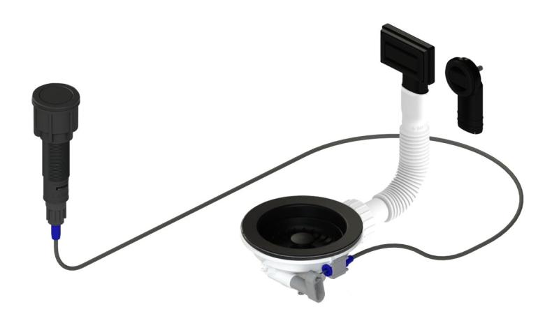 Гранитният ми комплект за отпадъци в черно, включително бутон-отпадък с щепсел, плюс правоъгълна и кръгла преливка 1208971746