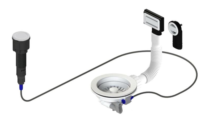 Гранитен комплект за отпадъци "Witte" включително бутон-вентил с тапа, плюс правоъгълно и кръгло преливане 1208971747