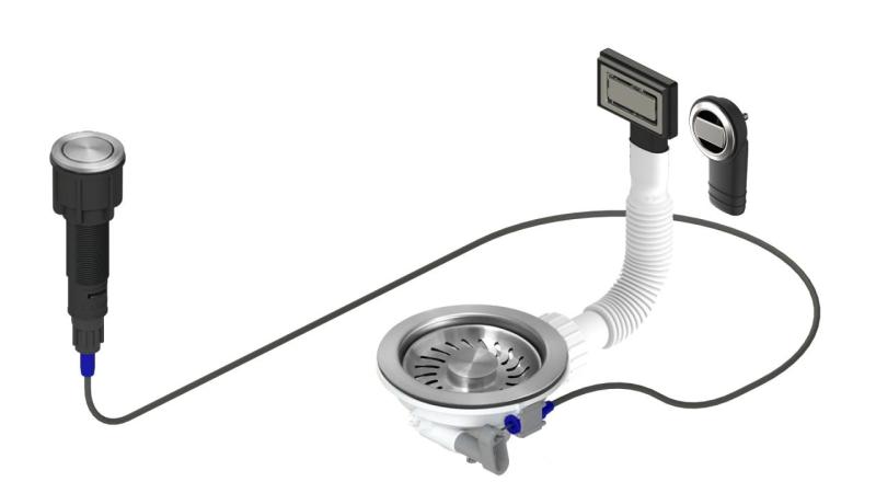 Гранитен комплект за отпадъци от неръждаема стомана, включително дренажен бутон-отпадък с щепсел, плюс правоъгълно и кръгло преливане 1208971748