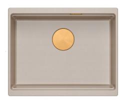 Quadri Newport II гранитен долен монтаж в бежов цвят 560x450mm с меден щепсел и капачка за отводнител 1208971764
