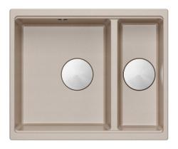 Quadri Newport II бежово 1,5 мивка от гранит за повърхностен и вграден монтаж 555x460mm със стоманена пробка 1208971769