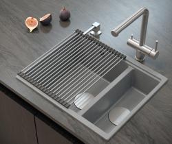 Quadri Newport II бежово 1,5 мивка от гранит за повърхностен и вграден монтаж 555x460mm със стоманена пробка 1208971769