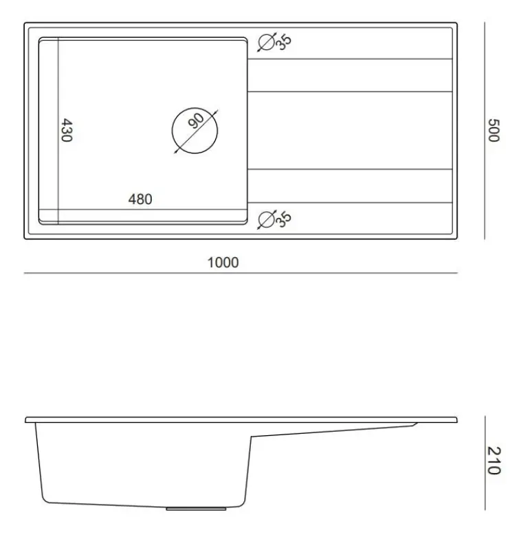 Quadri Luton бежов гранитен монтажен мивка със сушилня, обратим 100x50cm със златен тапа 1208971771