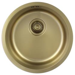 Pure.Sink Rondo Златен кръгъл мивка за вграждане, подграждане и надграждане 38 см PRN38-60