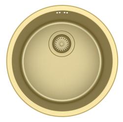 Pure.Sink Rondo Златен кръгъл мивка за вграждане, подграждане и надграждане 38 см PRN38-60