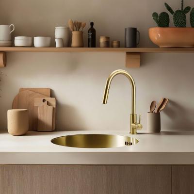 Pure.Sink Rondo Златен кръгъл мивка за вграждане, подграждане и надграждане 38 см PRN38-60