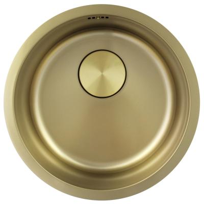 Pure.Sink Rondo Златен кръгъл мивка за вграждане, подграждане и надграждане 38 см PRN38-60