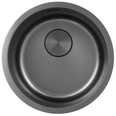 Pure.Sink Rondo Gun metal Рунд Съдомиялна мивка за вграждане, подграждане и горно монтиране 38 см PRN38-61