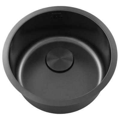 Pure.Sink Rondo Gun metal Рунд Съдомиялна мивка за вграждане, подграждане и горно монтиране 38 см PRN38-61