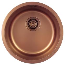 Pure.Sink Rondo Меден Кръгъл Мивка за плоско вграждане, подградба и надстройка 38 см PRN38-62