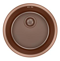 Pure.Sink Rondo Меден Кръгъл Мивка за плоско вграждане, подградба и надстройка 38 см PRN38-62