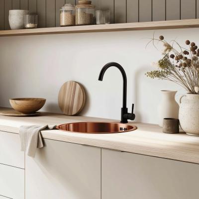 Pure.Sink Rondo Меден Кръгъл Мивка за плоско вграждане, подградба и надстройка 38 см PRN38-62