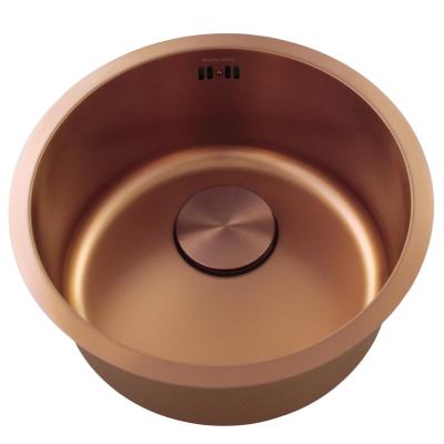 Pure.Sink Rondo Меден Кръгъл Мивка за плоско вграждане, подградба и надстройка 38 см PRN38-62