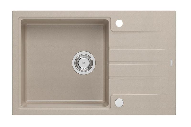 Quadri Cardigan Pearl Beige гранитна вградена мивка със сушилня, обръщаема 78x50см 1208971816