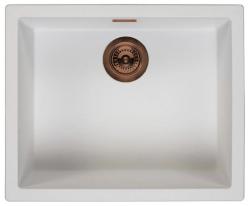 Ausmann Fibre white sink 50x40cm undermount, topmount and flush-mount with automatic copper plug 1208971900
