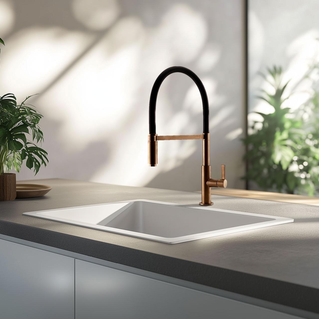 Ausmann Fibre white sink 50x40cm undermount, topmount and flush mount with automatic gun metal plug 1208971902