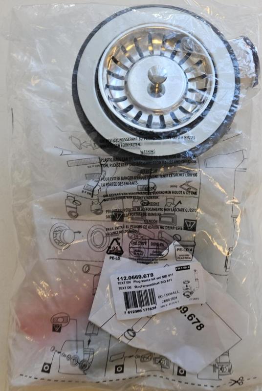 Franke Нержавеща стомана Отводна система Sirius, 1 кошница, 1 Централен преливник 112.0669.678