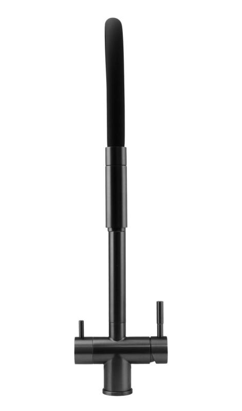 Pure.Sink Elite Steel Flex 3-посочен PVD пистолет метал кухненски миксер с гъвкав изпускателен канал и филтрирана вода PS8110-61