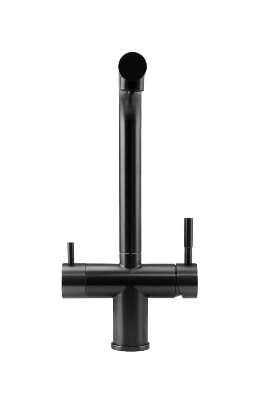 Pure.Sink Elite Steel Clear-S PVD пушка от метал 3-посочен кухненски смесител с издърпващ се чучур и филтрирана вода PS8120-61