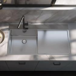 Pure.Sink Exclusivo Неръждаема мивка с отцеждащ се участък 100x52 cm Кранче вляво PEX47100LT-02