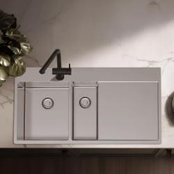 Pure.Sink Exclusivo Неръждаема стомана 1,5  мивка с отцеждаща част 100x52 cm Кранче вляво PEX3418100LT-02