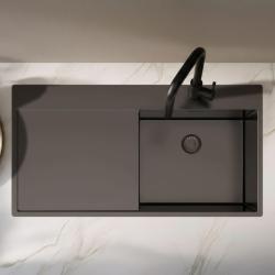 Pure.Sink Exclusivo Мивка от метал с капкоуловител 100x52 cm Кран Tapwing вдясно PEX47100RT-61