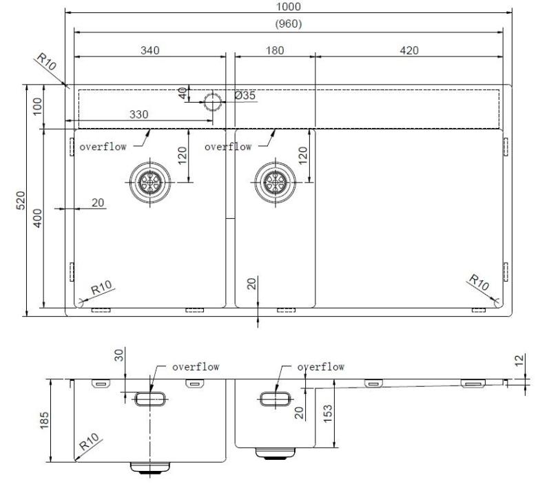 Pure.Sink Exclusivo Медна мивка 1,5 с отцеждаща част 100x52 cm Кранче отляво PEX3418100LT-62