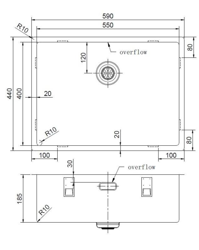 Pure.Sink Exclusivo Медна мивка 55x40 cm, радиус 10 mm, за вграждане, плоска и надподова PEX5540-62